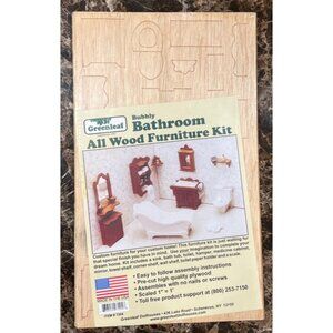 Greenleaf Bubbly Bathroom All Wood Furniture Kit 1:12 Dollhouse Miniature 7204